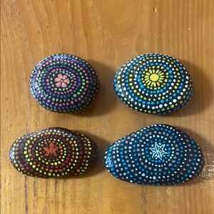 Colorful Hand-Painted Decorative Stones / Rocks of the 4 Seasons